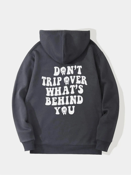 SXV  'Dont Trip Over What's Behind You’ Printed Cool Aesthetic Sweatshirt Hoodie