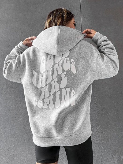 SXV  'Good Things Are Coming’ Printed Cool Aesthetic Sweatshirt Hoodie