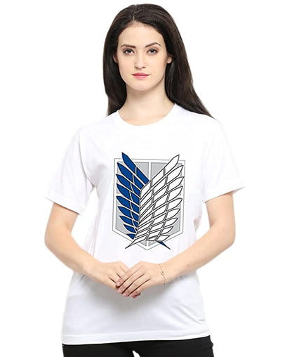 SXV Printed Black and White Cotton Tshirt for Men and Women: Attack ON Titan AOT