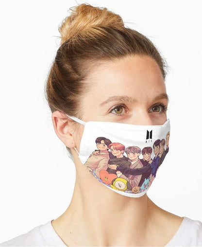 SV BTS Printed unisex cotton Face mask For Face (Pack of 3)