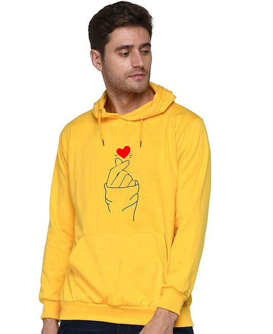 SXV STYLE Unisex Printed Hoodie : BTS Hand Heart Sing Love