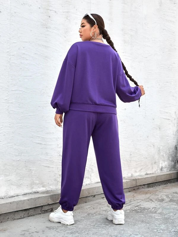 SXV Purple Sweatshirt with Jogger Coords Set