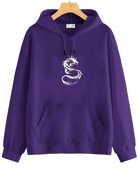 SXV Style PURPLE HOODIE WITH WHITE PRINTED : DRAGON/Hoodie for men & women