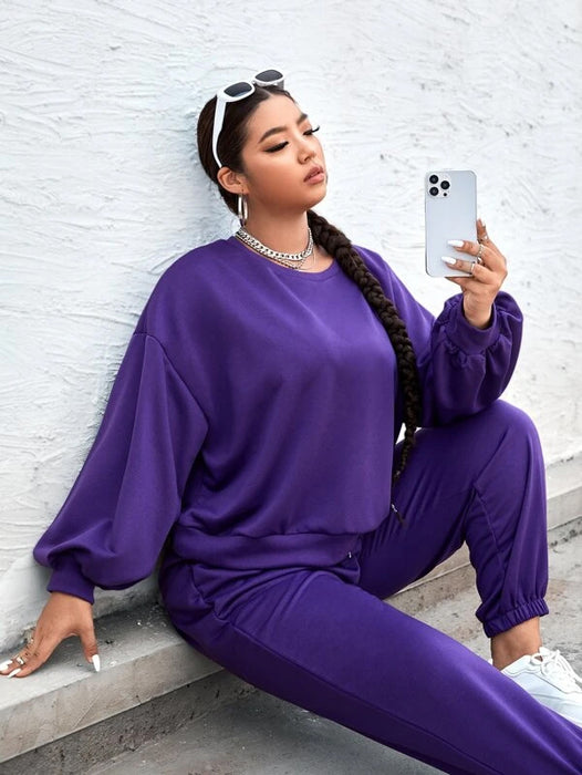 SXV Purple Sweatshirt with Jogger Coords Set