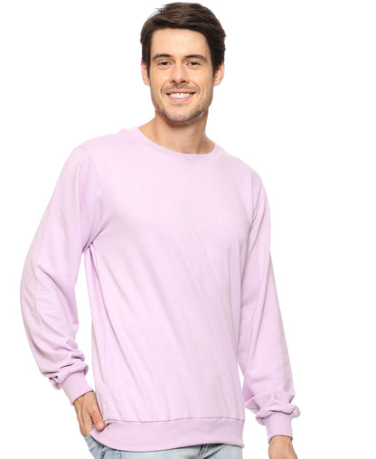 SXV Solid Purple Pullover Round Neck Sweatshirt