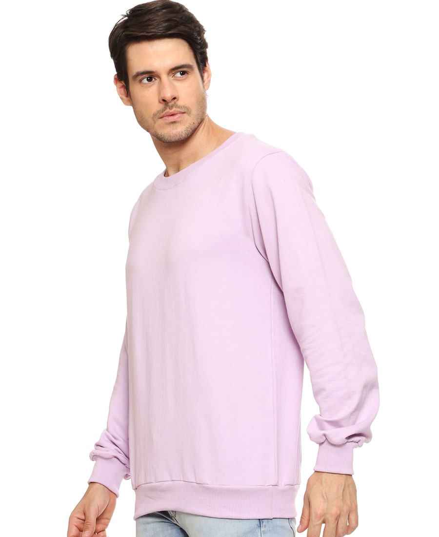 SXV Solid Purple Pullover Round Neck Sweatshirt