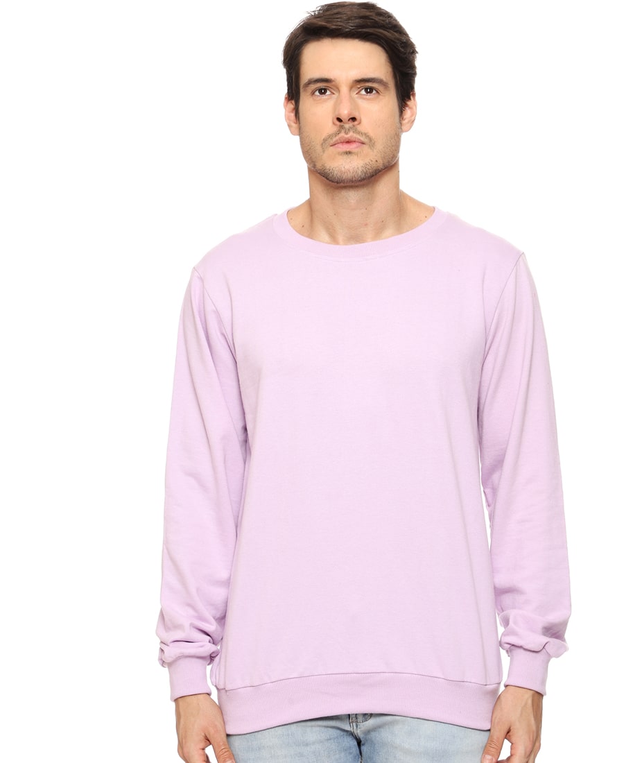 SXV Solid Purple Pullover Round Neck Sweatshirt