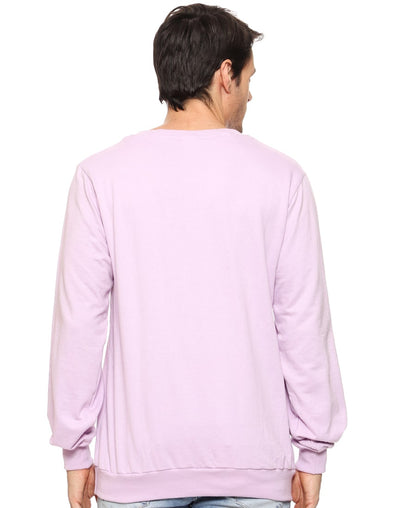 SXV Solid Purple Pullover Round Neck Sweatshirt