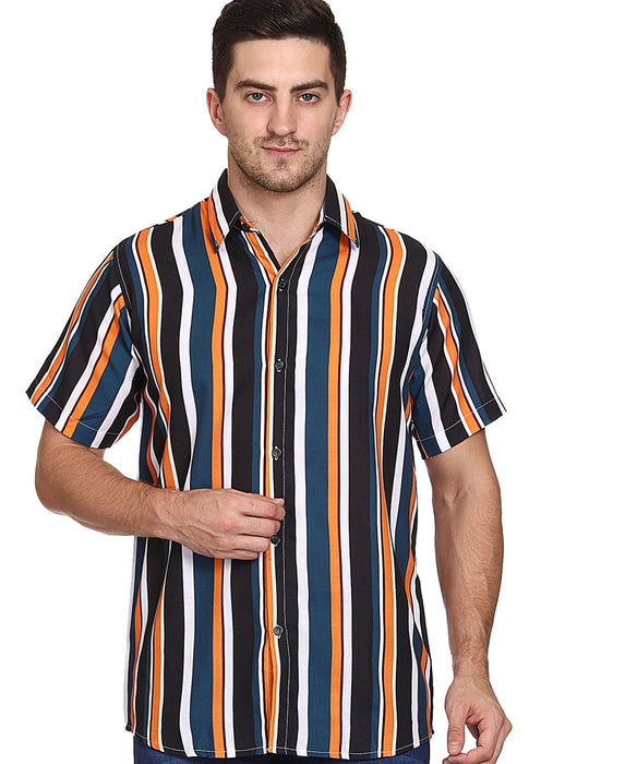 SXV Men's Cotton Rayon Digital Printed Half Sleeves Shirt (Lining)(lowest price-non returnable)