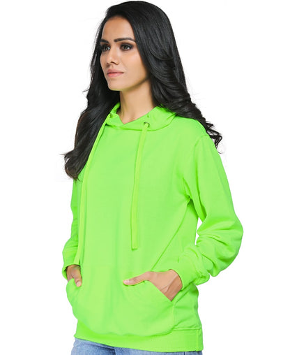 SXV Solid Plain Sweatshirt Hoodie for Men & Women (NEON Green)(LOWEST PRICE-NON RETURNABLE)