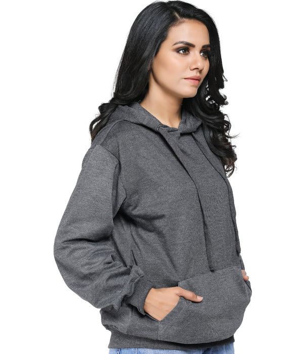 SXV Solid Plain Sweatshirt Hoodie for Men & Women (Charcoal Grey)