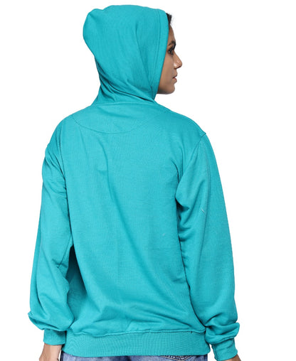 SXV Solid Plain Sweatshirt Hoodie for Men & Women (Turquoise Green)