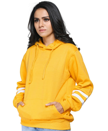 SXV Solid COLOURBLOCKED Sweatshirt Hoodie for Men & Women (Yellow.White)