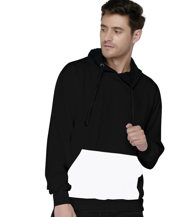 SXV Solid COLOURBLOCKED Sweatshirt Hoodie for Men & Women (Black&White)