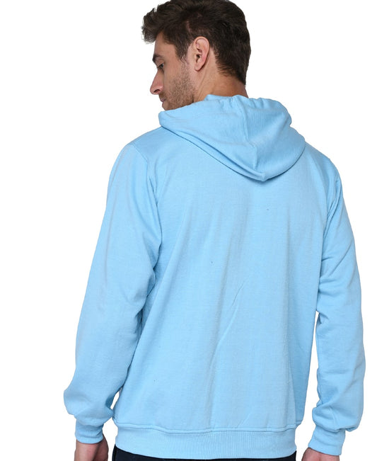 SXV Solid Plain Zipper Sweatshirt Hoodie for Men & Women (AQUABLUE)