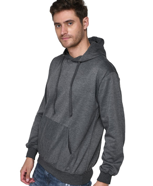 SXV Solid Plain Sweatshirt Hoodie for Men & Women (Charcoal Grey)