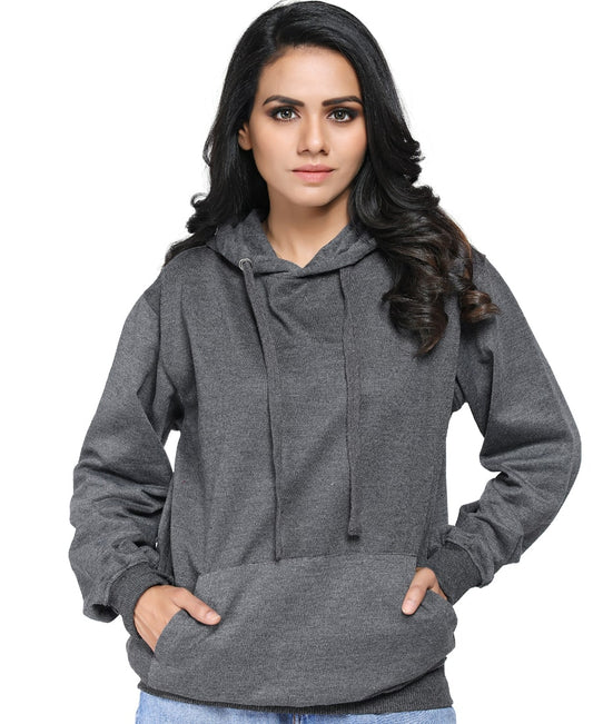 SXV Solid Plain Sweatshirt Hoodie for Men & Women (Charcoal Grey)