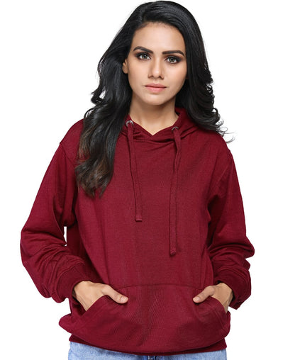 SXV Solid Plain Sweatshirt Hoodie for Men & Women (Maroon)