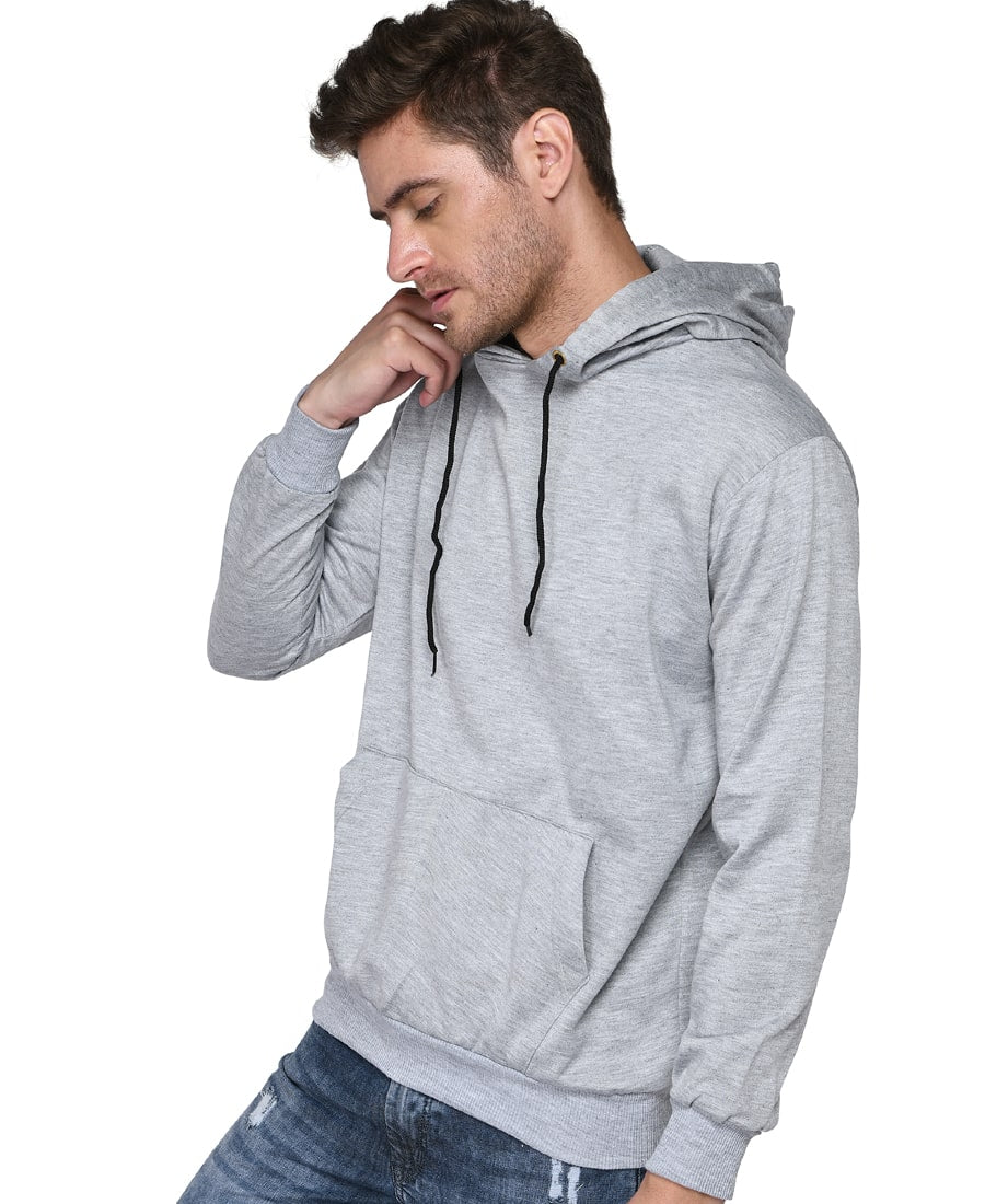 SXV Solid Plain Sweatshirt Hoodie for Men & Women (Grey)