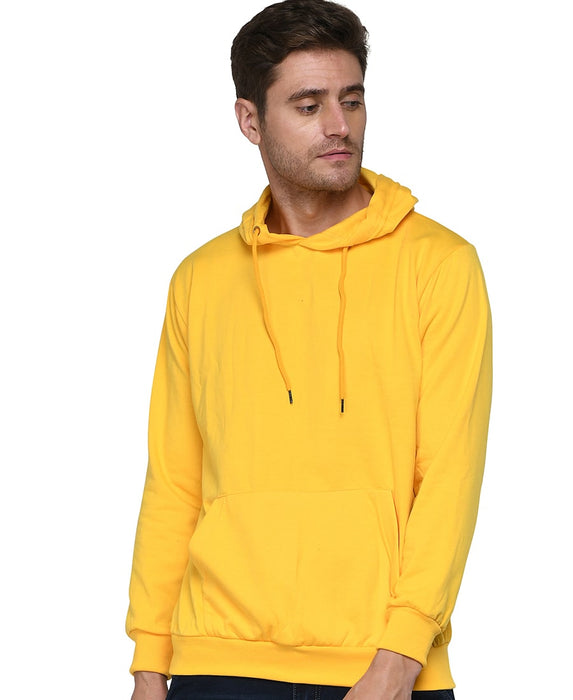 SXV Solid Plain Sweatshirt Hoodie for Men and Women (Yellow)