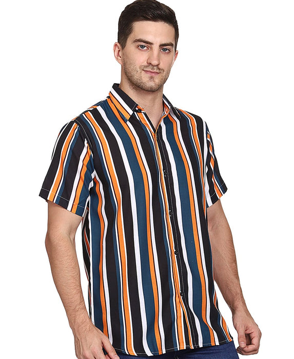 SXV Men's Cotton Rayon Digital Printed Half Sleeves Shirt (Lining)(lowest price-non returnable)