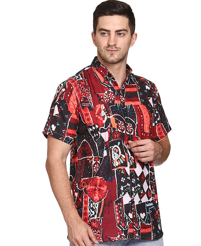 SXV Men's Cotton Rayon Digital Printed Half Sleeves Shirt 117(lowest price-non returnable)