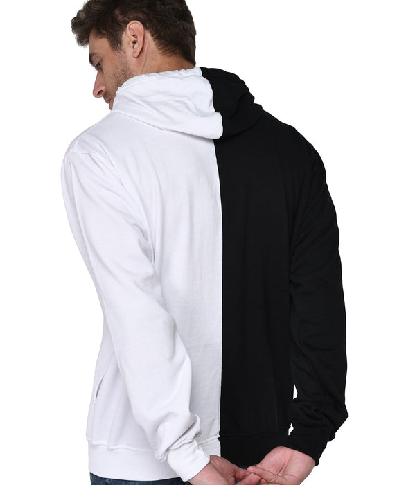 SXV Solid COLOURBLOCKED Sweatshirt Hoodie for Men & Women (Black.White)