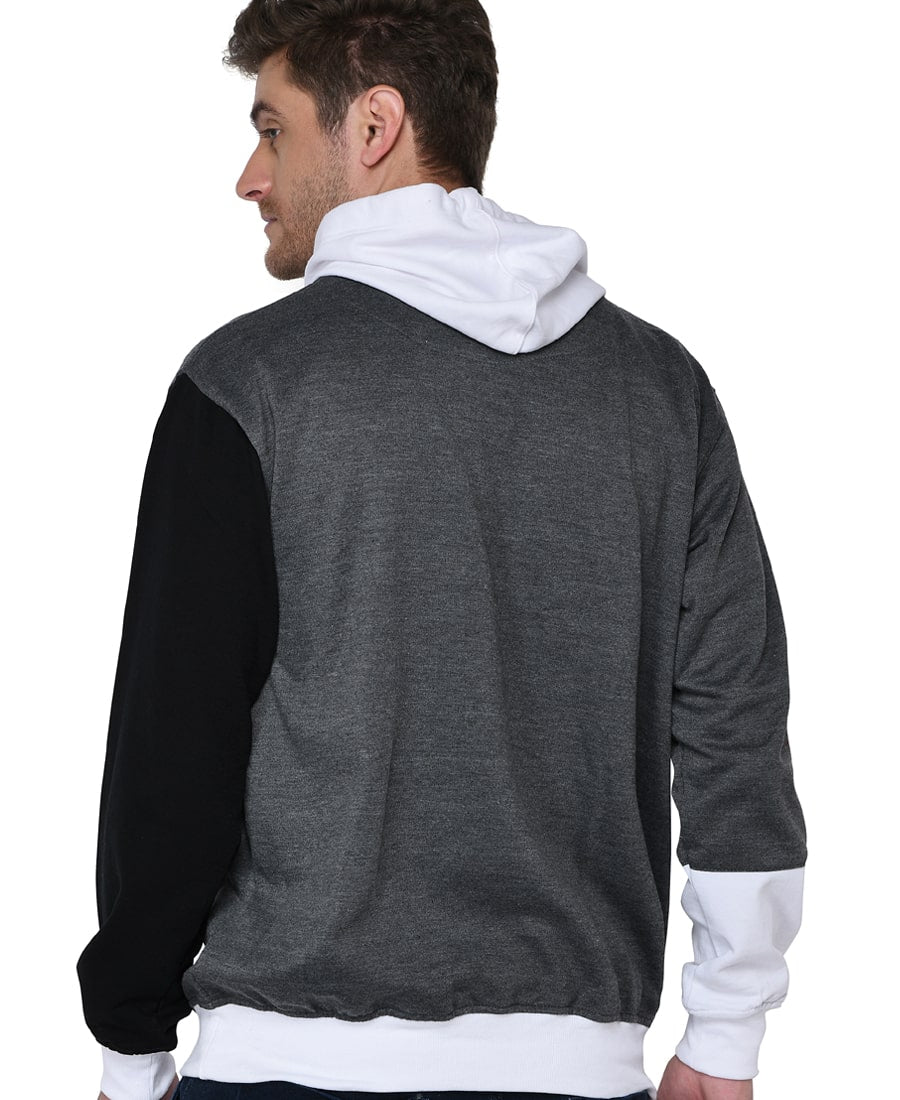 SXV Solid COLOURBLOCKED Sweatshirt Hoodie for Men & Women (Black,CHARCOLGREY,White)