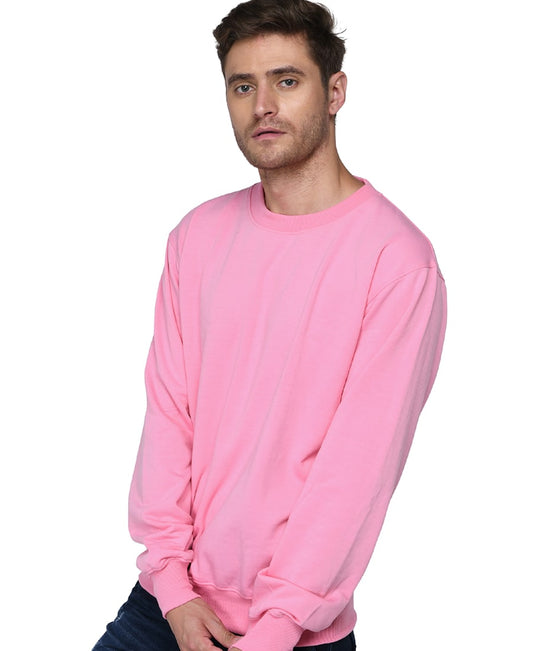 SXV Solid Plain Sweatshirt for Men & Women (Pink)