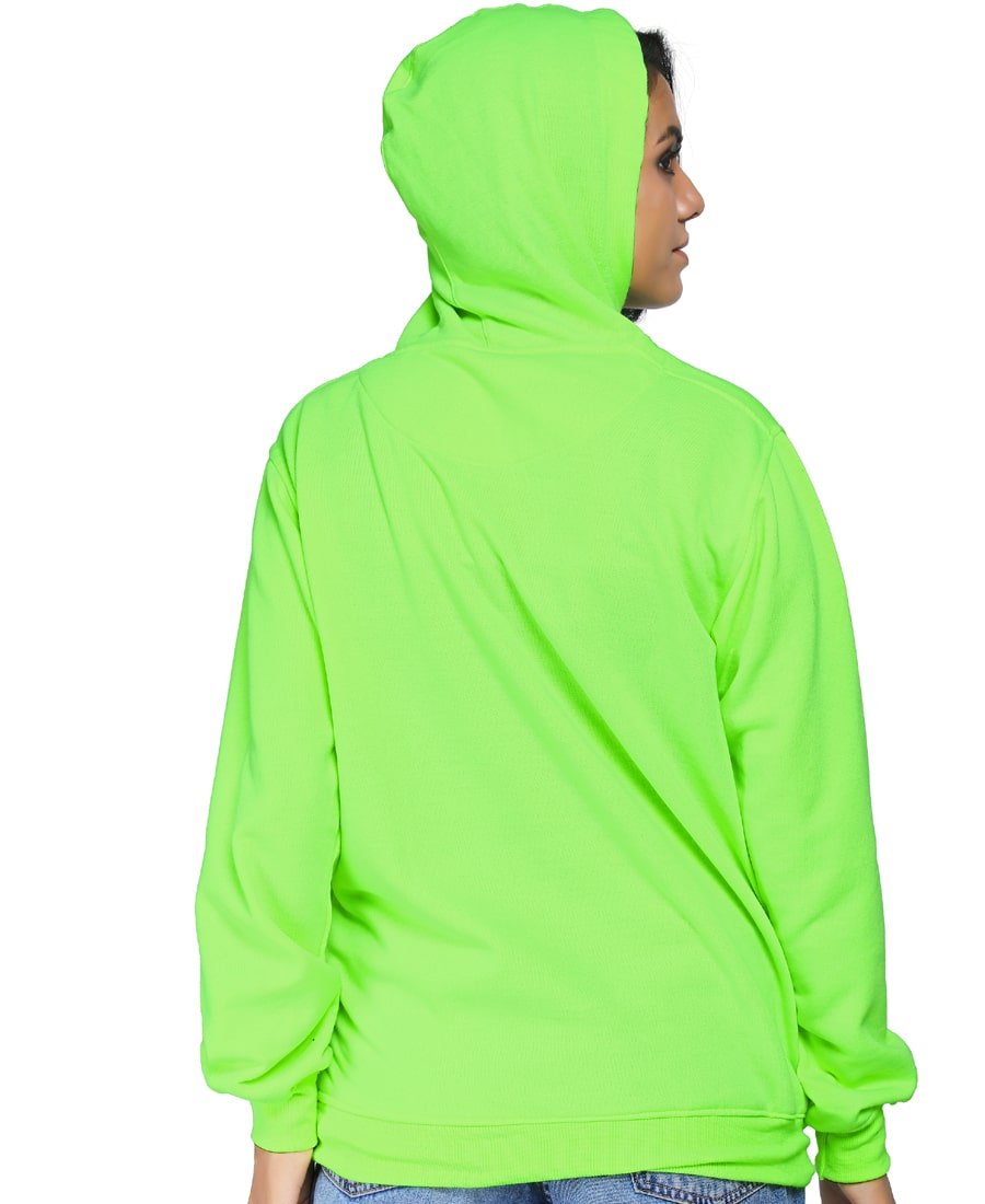 SXV Solid Plain Sweatshirt Hoodie for Men & Women (NEON Green)(LOWEST PRICE-NON RETURNABLE)