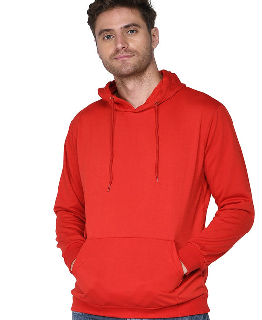 SXV Solid Plain Sweatshirt Hoodie for Men & Women (RED)