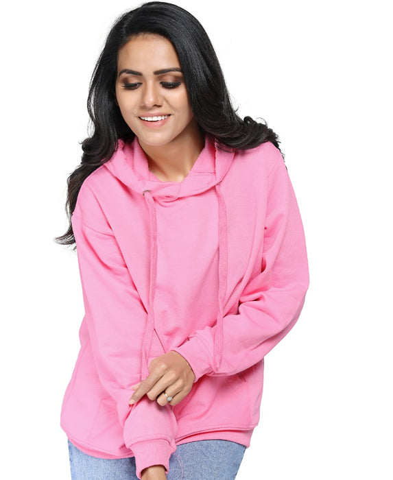SXV Solid Plain Sweatshirt Hoodie for Men and Women (Pink)