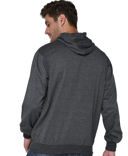 SXV Solid Plain Sweatshirt Hoodie for Men & Women (Charcoal Grey)