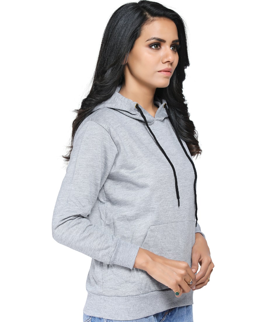 SXV Solid Plain Sweatshirt Hoodie for Men & Women (Grey)