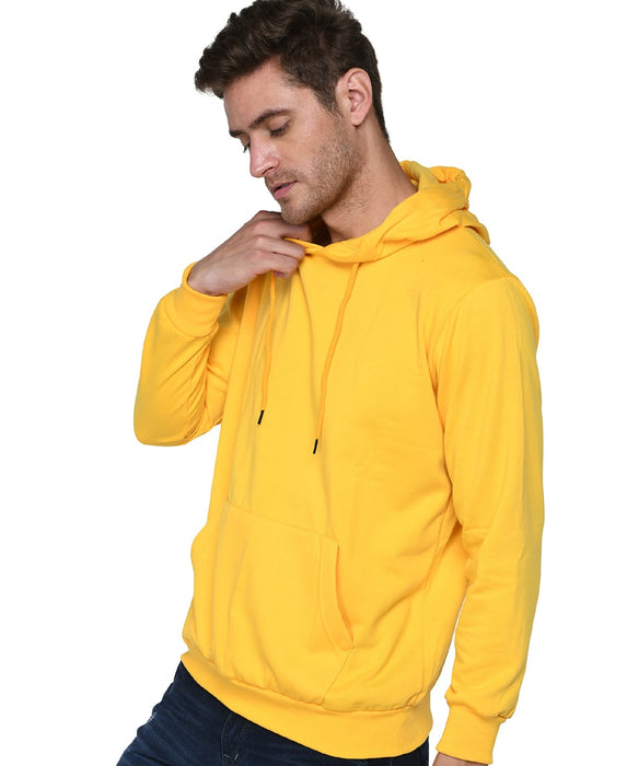 SXV Solid Plain Sweatshirt Hoodie for Men and Women (Yellow)