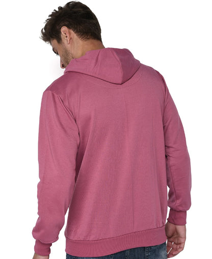 SXV Solid Plain Sweatshirt Hoodie for Men & Women (Dustypink)(LOWEST PRICE-NON RETURNABLE)