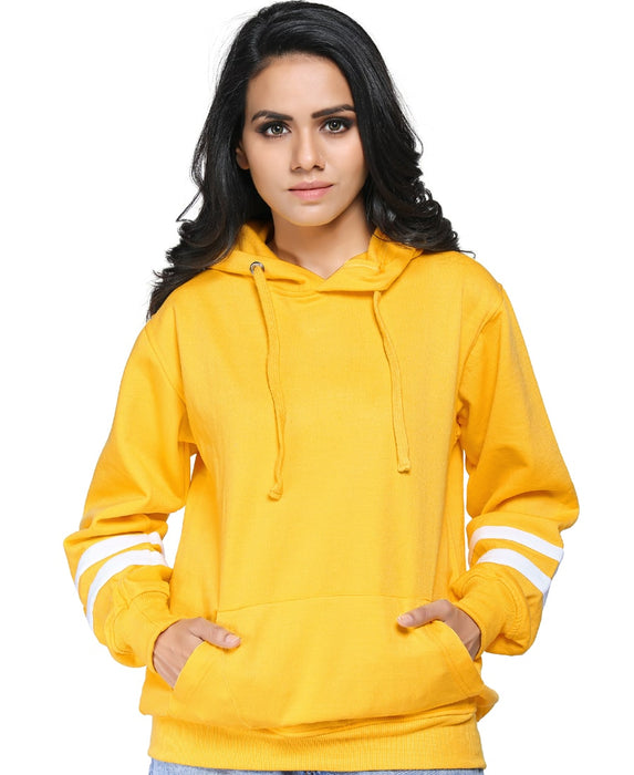 SXV Solid COLOURBLOCKED Sweatshirt Hoodie for Men & Women (Yellow.White)