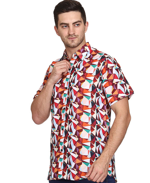 SXV Men's Cotton Rayon Digital Printed Half Sleeves Shirt 114(lowest price-non returnable)