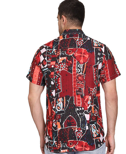 SXV Men's Cotton Rayon Digital Printed Half Sleeves Shirt 117(lowest price-non returnable)