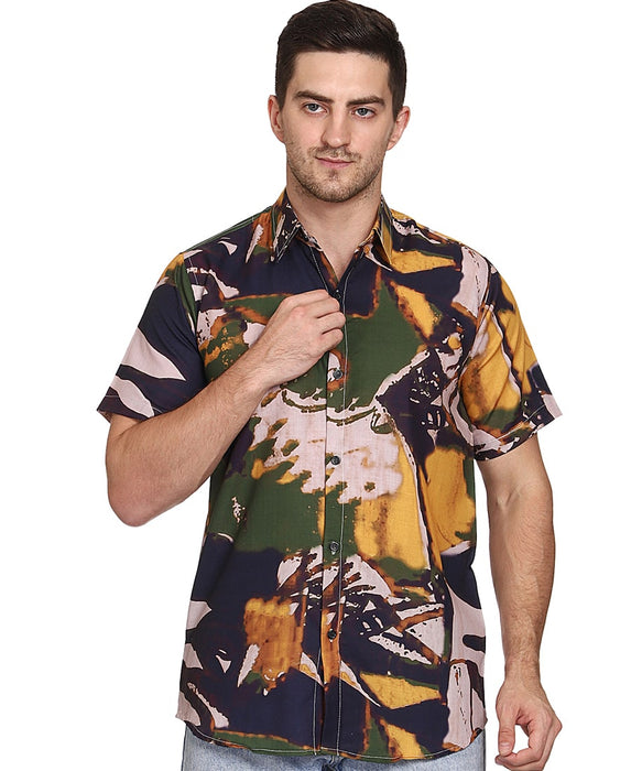 SXV Men's Cotton Rayon Digital Printed Half Sleeves Shirt 118