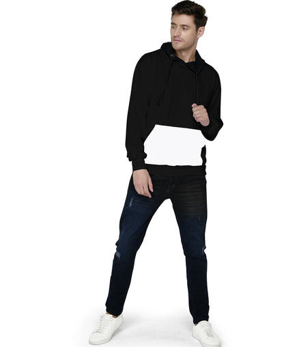 SXV Solid COLOURBLOCKED Sweatshirt Hoodie for Men & Women (Black&White)