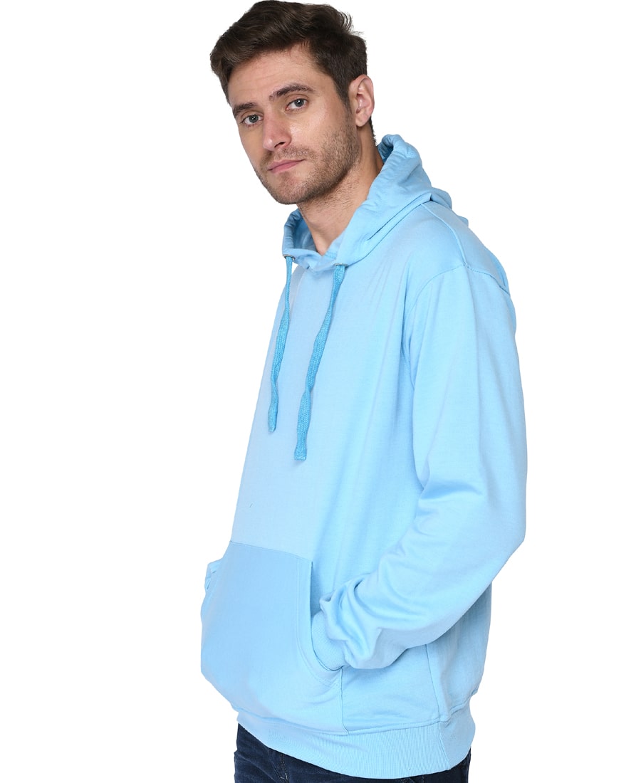 SXV Solid Plain Sweatshirt Hoodie for Men and Women (AQUABLUE)