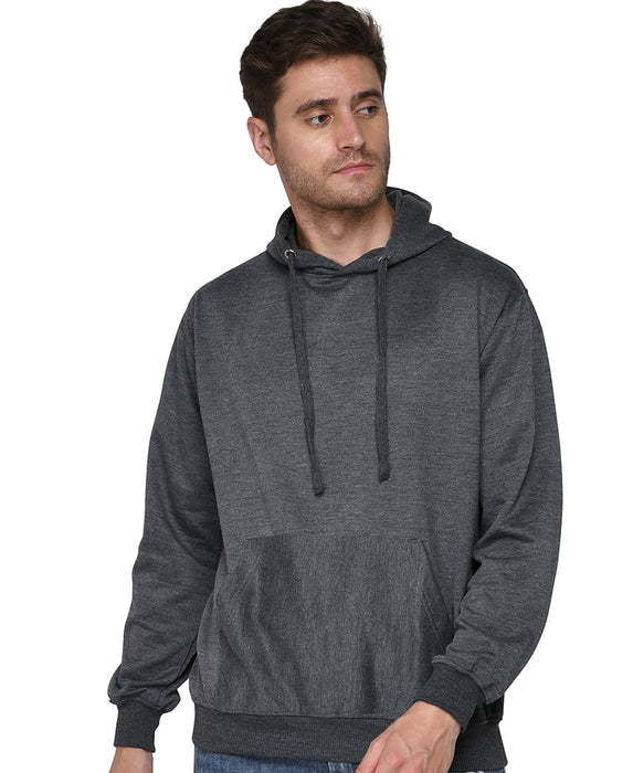 SXV Solid Plain Sweatshirt Hoodie for Men & Women (Charcoal Grey)