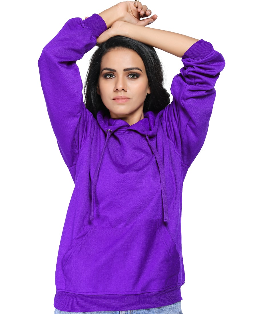 SXV Solid Plain Sweatshirt Hoodie for Men & Women (Purple)