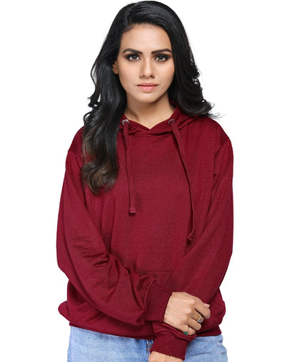 SXV Solid Plain Sweatshirt Hoodie for Men & Women (Maroon)