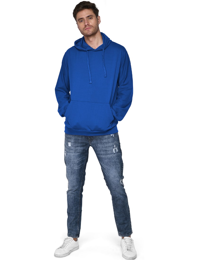 SXV Solid Plain Sweatshirt Hoodie for Men & Women (Royal Blue)