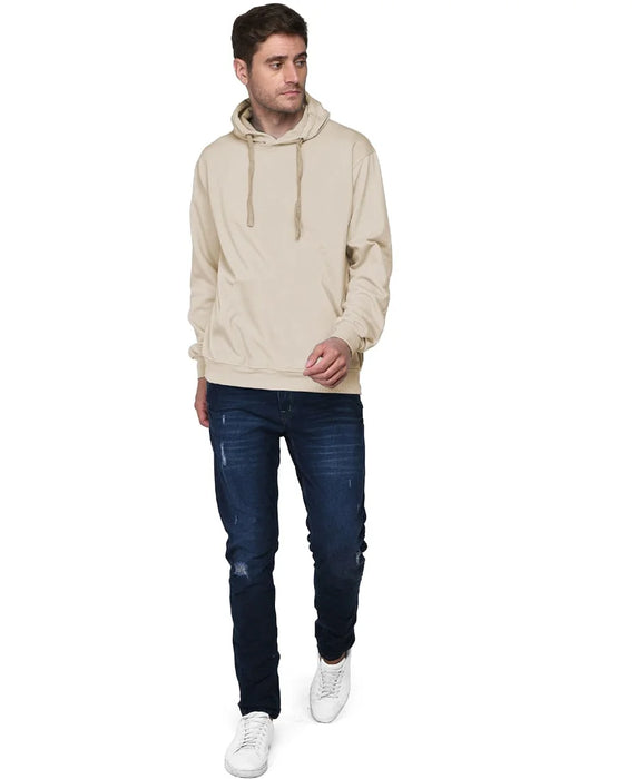 SXV Solid Plain Sweatshirt Hoodie for Men & Women (Beige)