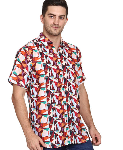 SXV Men's Cotton Rayon Digital Printed Half Sleeves Shirt 114(lowest price-non returnable)