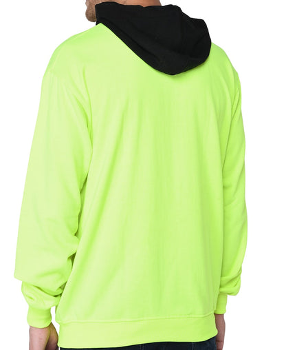 SXV Solid COLOURBLOCKED Sweatshirt Hoodie for Men & Women (Black.NEON-Green)