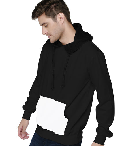 SXV Solid COLOURBLOCKED Sweatshirt Hoodie for Men & Women (Black&White)